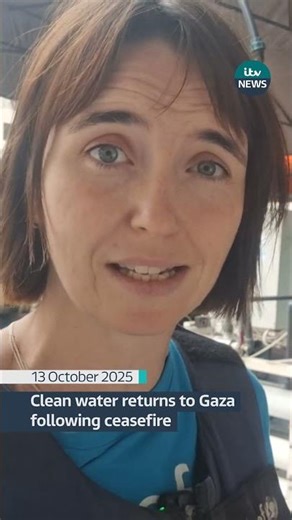 Unicef says a desalination plant is back in action in Gaza following the ceasefire #itvnews