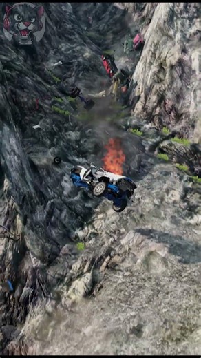 Car waterfall on the cliff | BEAMNG.DRIVE #beamngdrive