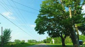 drive on the rural country road of Vermont state, USA