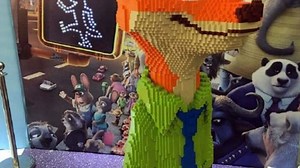 Lego statue takes days to build... toddler destroys it in seconds