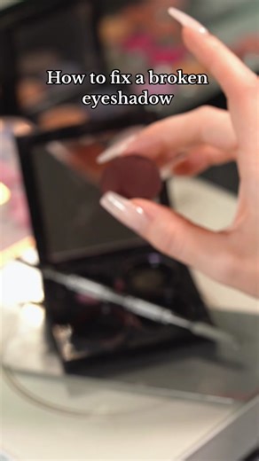 How to fix a broken eyeshadow (or really any powder in pan makeup product) #makeuprepair #makeup #grwm #grwm #makeuphacks #makeuptutorial