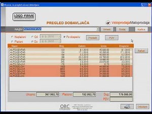 Veleprodaja Maloprodaja 10 - Kartica dobavljaca