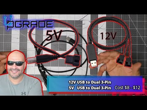 USB to Dual 3-Pin and 4-Pin PC Fan