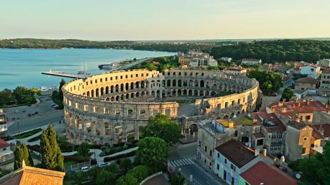 Pula, Croatia: Drone tour of the ancient amphitheater