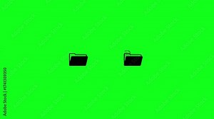 Animated file transfer and organization with folders on green screen,Transferring from file to file.