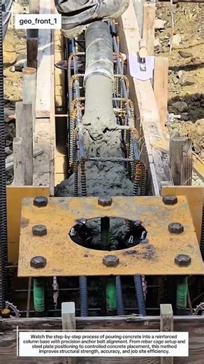 Precision Anchor Bolt Installation & Concrete Pouring for Heavy-Duty Column Base