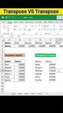 Excel Transpose Option vs Function 🤔 Big Difference Explained! | #excel