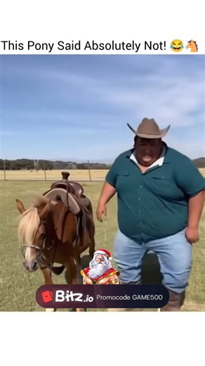 DISCOVER HQ🌍 on Instagram: "​😂 Riding Fail Chronicles 🐴 Watch as a determined cowboy learns the hard way that size does matter when choosing a ride! ​This short, humorous video captures the moment a man, significantly larger than the miniature pony he attempts to ride, is dramatically unseated. The video begins with the cowboy already mounted, but the pony immediately expresses its discomfort—or perhaps its complete refusal—by rearing up and bucking. ​The sheer difference in size and weight c