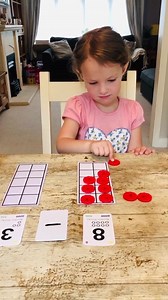 💡When introducing subtraction practically, using two tens frames can help to keep things organised so children can see how many they have taken away. Saying the starting number aloud then counting backwards as they go will also help when moving away from a practical method 😃 | Number Stacks