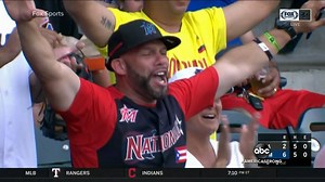 622K views · 10K reactions | PROUD DAD: 23-year-old Isan Diaz hit a home run in his major league debut for the Miami Marlins and his father, who happened to be in the middle of an interview at that very moment, could not contain his excitement. David Muir reports. #AmericaStrong https://abcn.ws/2FLyzTu | ABC World News Tonight with David Muir | Facebook