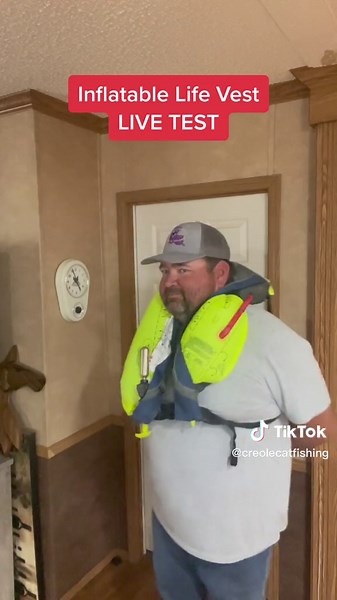 LIVE life vest inflation test!!! #safety #lifevest #inflateable #triplecityanglers @lauralsu35