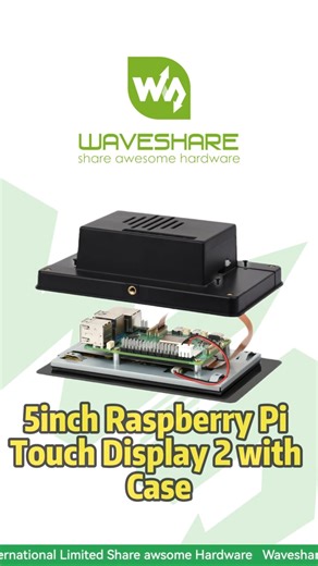 5inch Raspberry Pi Touch Display 2 with Case,Crisp 5" IPS, 720x1280 HD,5-Point Touch, OS Keyboard