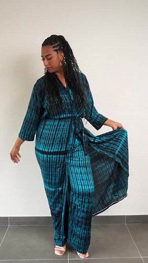 Collection Dampé: Melhfa Ensemble en Pantalon et Kimono