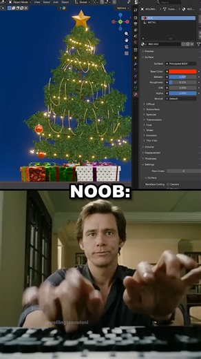 Wellington Coloni on Instagram: "Blender 3D: Noob 🆚 Expert 🎄 Random Colors + Transform! Pare de perder tempo ajustando cores, escala e rotação tudo na mão. ❌ Veja como usar Object Info (Random), ColorRamp e Randomize Transform como um verdadeiro Expert no Blender 3D. 🎨⚙️ Crie variações naturais, realistas e profissionais em segundos — ideal para cenas repetitivas, props, decorações e qualquer projeto que exige eficiência. 😎 👉 Me siga para mais tutoriais rápidos e diretos sobre Blender 3D! #