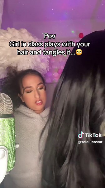 Girl Playing with Hair ASMR | Classroom Hair Play POV