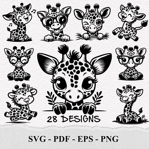 Cute Baby Giraffe SVG, Cute Giraffe Svg, Funny Giraffe, Giraffe Svg Bundle,, Peeking Baby Giraffe Silhouette SVG PNG Clipart Cut Files - Etsy