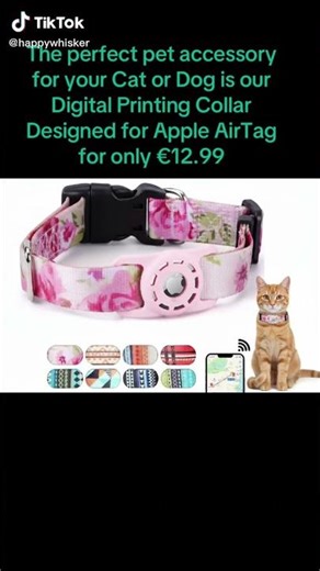 AirTag Pet Collar - Digital Print Design for Cats & Dogs