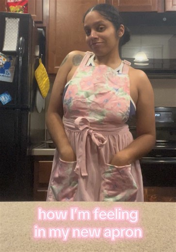 Well-made, good quality fabric, cute patterns, soft, adjustable cross cross straps. It was $19 when I bought it, idk what it’s priced at now. Get you one, or five. I earn a commission if you purchase. Get in the kitchen, twin 💕 #apron #promotion #ad