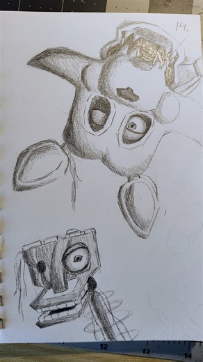 C.F. on Instagram: "Sketching FNaF every day until I get to be in FNaF 3 - Day 14 still waiting for a real fixed design of them beyond a funko action figure #art #fnaf #fnaffanart #manglefnaf #fyp"