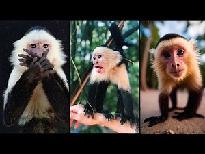 cute capuchin monkey | exploring their playful behavior and intelligent nature #monkey