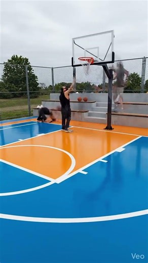 Turning a abandoned basketball court into a new basketball court😱😱 #feedshorts #viral #trending