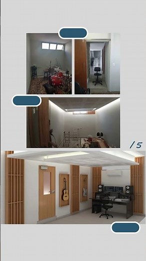 🥁🎸 Projeto Tratamento Acústico e Design de Interiores com soluções profissionais🔹 {antes X DEPOIS} 😊