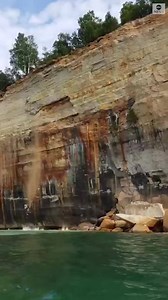 CLIFF COLLAPSE: Kayakers on a tour of Pictured Rocks National Lakeshore in northern Michigan escaped injury when a large section of cliff crashed into Lake Superior. | KRDO13