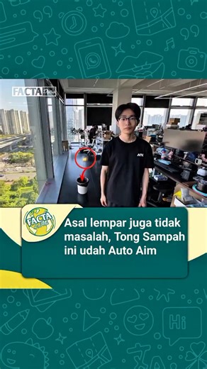 FAKTA DUNIA on Instagram: "Seorang insinyur asal China dari HTX Studio berhasil menciptakan tempat sampah otomatis yang bisa bergerak sendiri untuk menangkap sampah yang dilempar. 🗑️⚙️ Tempat sampah ini dilengkapi sensor gerak dan sistem AI, sehingga bisa mendeteksi arah lemparan dan langsung bergerak ke posisi yang tepat untuk memastikan sampah masuk tanpa meleset. Teknologi ini menunjukkan bahwa alat sederhana pun bisa jadi cerdas dengan bantuan kecerdasan buatan. Sebuah inovasi kecil yang me