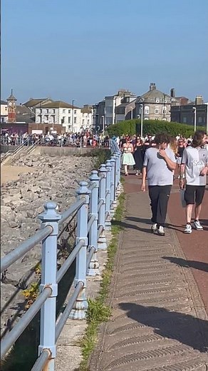 Morecambe promenade on a sunny Saturday