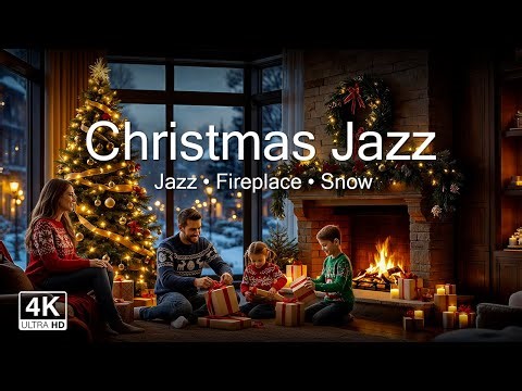 🎄Elegant Christmas Jazz LIVE 🎁 Warm Fireplace & Vocal Jazz Duet ✨ Luxury Holiday Ambience 4K