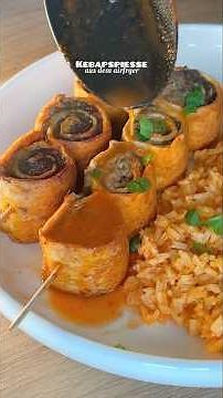 Kebapspieße mit Reis im Airfryer