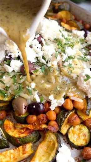 Roasted Zucchini Orzo (with chickpeas)
