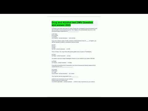 Drug and Alcohol test DMV Question and answer 202335
