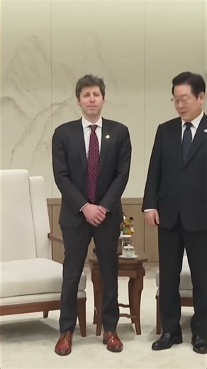 이재명과 샘 올트먼! 첫 사진 촬영! 환영합니다! #shorts