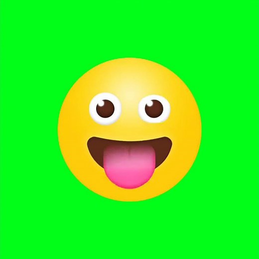 Stuck Out Tongue Winking Eye Emoji Green Screen || Green Screen Emoji Effect