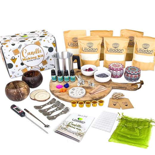DIY Candle Making Kit: Soy Wax, Essential Oils, Coconut Jars - Etsy