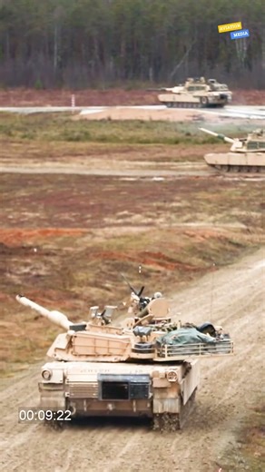 Abrams tank in action