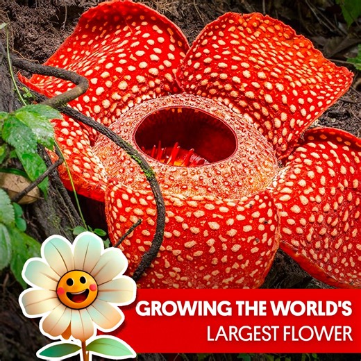 61K views · 1K reactions | The world’s largest flower doesn’t have lush green leaves, a sweet smell, or roots 勞 | Great Big Story | Facebook