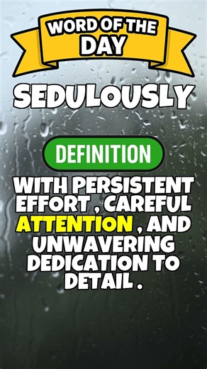 Word Of The Day | Day 108 | SEDULOUSLY