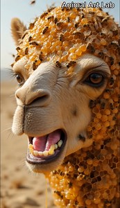 Baby Camel Covered in Honeycombs and Bees!_Desert Animal Rescue Mission! #CamelRescue #BabyCamel #HoneycombInfestation #BeeCoveredCamel #WildlifeRescue #DesertRescue #AnimalCare #AIArt #WildlifeConservation #AnimalRights #RescueMission #CamelRecovery #KhakiRescueTeam #IncredibleRescue #EndangeredAnimals #AnimalTreatment #BeeInfestation #desertwildlife #nationalgeographic #animalrescue #camel #humanity #animalartlab @animalartlab | Animalartlab