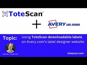 Importing or uploading ToteScan downloadable labels into Avery label design online. Custom labels.