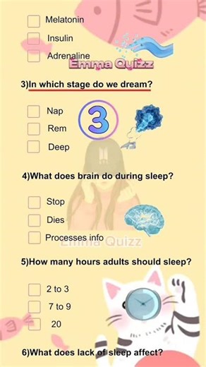 Sleep Science quiz questions trivia #gkquiz #triviatricks