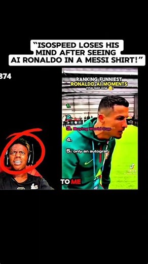 "ISOSPEED LOSES HIS MIND AFTER SEEING AI RONALDO IN A MESSI SHIRT!" #isospeed