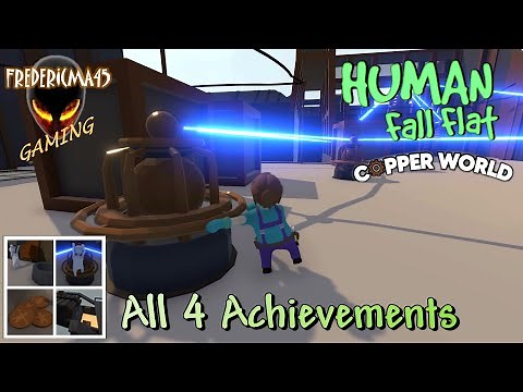Human Fall Flat COPPER WORLD Level - Full Walkthrough - All 4 Achievements / Trophies | Free Level