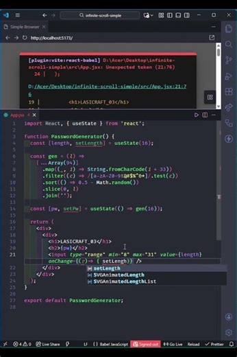 30 Days of Code - Day 3: password generator with React #codingchallenge #coding #javascript #reactjs