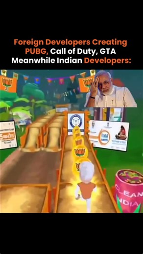 Marketing | Growth | Branding on Instagram: "Foreign developers are busy building: PUBG, GTA, COD… Meanwhile Indian developers are building: Apps that crash Games that move like PowerPoint And characters that run slower than our government websites 😂 But here’s the twist Every global giant you admire today… once started exactly like this. India’s gaming revolution is coming. And the world better be ready when Bhartiya developers press “Start Game”. #MarketingStory #IndianDevelopers #GameOnIndia