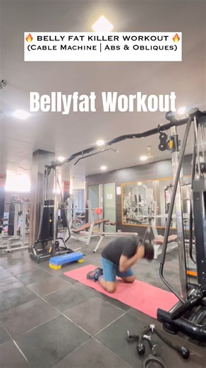 Lose Belly Fat Fast with Cable Ab Crunches 💪 Cable Machine Belly Fat Workout 🔥 | Ankle Strap & Ab