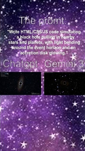 1 ChatGPT vs Gemini 3 - Black Hole Coding Battle (HTML/CSS/JS)
