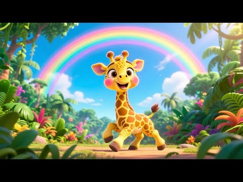Joey the Giraffe’s Giggly Day 🌈💛 | Happy Animal Rhyme for Kids | Nursery Rhymes & Songs for Children