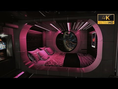 Experience Comfort and Relaxation in Starship Quarters | Spaceship Ambience with Brown Noise | 4k